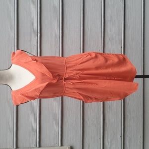 Rebecca Taylor Silk Ruffle Neckline Tie Waist Sleeveless Dress with Pockets